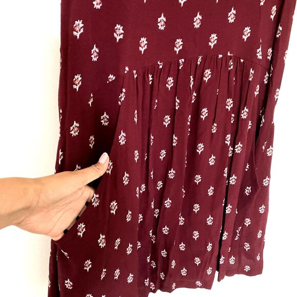 Garnet Hill V Neck Dropwaist Boho Style Cap Sleeve Summer Day Printed Dress Sz 4 - Picture 12 of 14